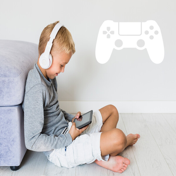 Veselá Stena Samolepka Ovládač na playstation Farba: bílá, Veľkosť: 80 x 52 cm