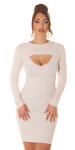 Sexy 2in1 Look Knitdress BEIGE Einheitsgroesse