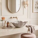 REA - Umývadlo na dosku Flower Beige REA-U7888