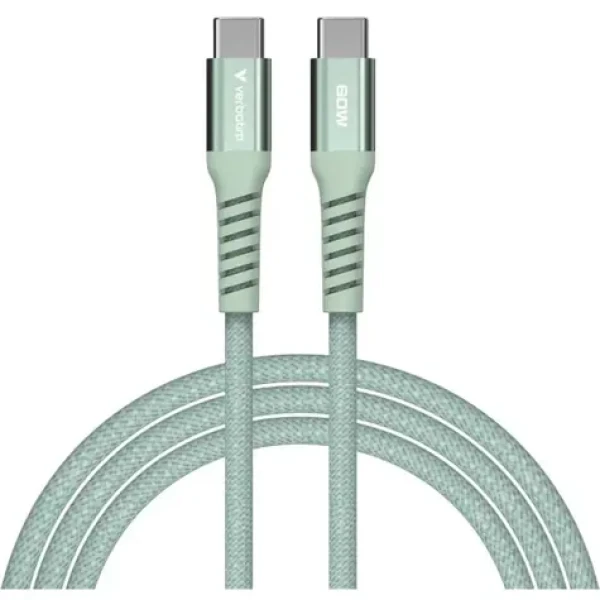 Verbatim 31864 Magnetický 60W USB-C kábel 1.2m zelená / USB-C (M) / USB-C (M) / 100 W / PD QC 3.0 (31864)