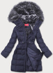 Tmavomodrá dámska zimná bunda s kapucňou (m-21603) odstíny modré XL (42)