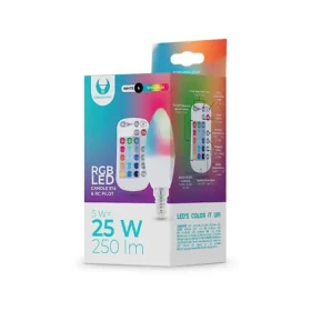 Forever RGB LED žiarovka E14 C37 5W + diaľkové ovládanie / 3000K / 250 lm / RGB (RTV003565)