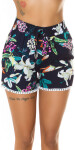 Trendy Summer Shorts with print and lace navy M/L