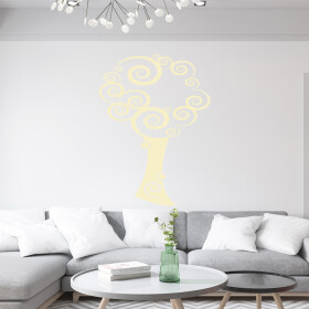 Veselá Stena Samolepka Tajomný strom Farba: béžová, Veľkosť: 60 x 82 cm