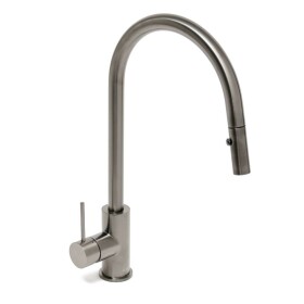 Drezová batéria SAT Aurum s vyťahovacou sprškou, 2 prúdy brúsený gun metal SATBAUR286BGM SATBAUR286BGM