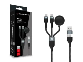 Conceptronic USB-C a USB-A na 2x USB-C kábel čierna / Nabíjací kábel / PD 100W / 480 Mbps / 1,5 m (ETTA08B15)