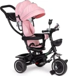 ECOTOYS Trojkolka so strechou a vodiacou tyčou ružová (JM-066-9 PINK)