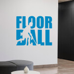 Veselá Stena Samolepka Nápis Floorball Farba: bílá, Veľkosť: 60 x 49 cm