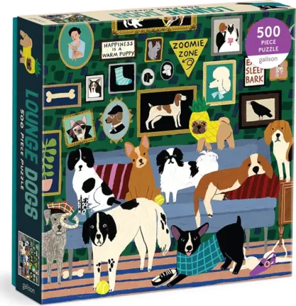 Galison Štvorcové puzzle Psy v salóniku
