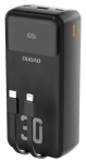 Dudao K15MAX čierna / Powerbanka / 30 000 mAh / PD 22,5 W / vstavané káble (6976625333783)