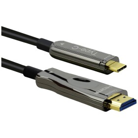 Roline USB-C® / HDMI / optické vlákno káblový adaptér USB-C ® zástrčka, Zástrčka HDMI-A 30.00 m čierna 14.01.3474 4K UHD, tienený HDMI kábel; 14.01.3474