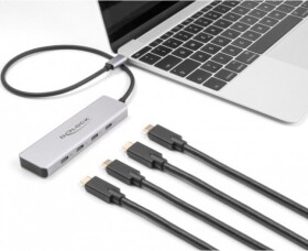 Delock DeLOCK USB 10 Gbps USB Type-C Hub with 4 x USB Type-C socket, USB hub (grey)