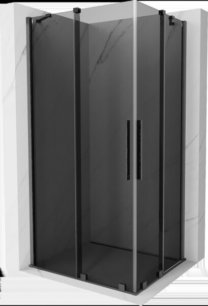MEXEN/S - Velar Duo sprchovací kút, posuvné dvere 90 x 80, grafit, grafit kartáčovaná 871-090-080-42-66
