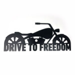 Veselá Stena Drevená nástenná čierna dekorácia Drive to Freedom