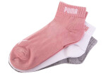 Puma 3Pack ponožky 887498 Pink/Grey/White