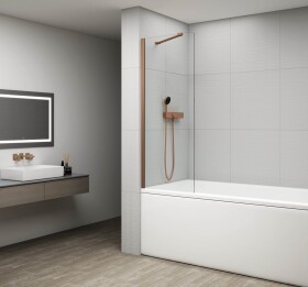 POLYSAN - FISA vaňová zástena 600x1500, meď mat, číre sklo FS1062-PG