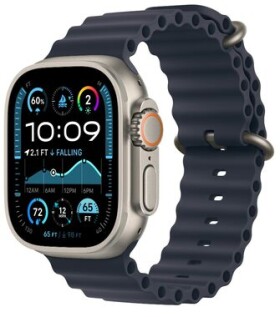 Apple Watch Ultra 2 GPS+Cellular 49mm Prírodné titánové telo - Námornícky modrý oceánsky remienok / 130-200 mm (MX4D3)