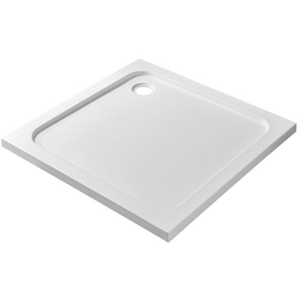 CERANO - Sprchová vanička štvorcová Soto - akrylát - biela lesklá - 100x100x5 CER-425545