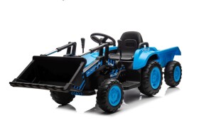 Mamido Detský elektrický traktor s radlicou a prívesom modrý