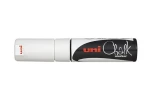 Uni Chalk Marker PWE-8K biela / Popisovač / plochý hrot / stopa 1,8-2,5 mm / na sklo (186401)