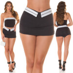 Sexy Skorts with folded waistband stripe detail black