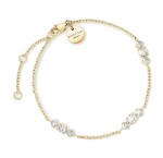 Rosefield Pozlátený náramok s čírymi kryštálmi Triple JBTCG-J1020