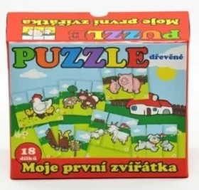 TEDDIES Drevené puzzle Moje prvé zvieratká