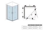 H K - Sprchovací kút MELODY A108 100x80 cm s dvoma jednokrídlovými dverami vrátane sprchovej vaničky SE-MELODYA108 / ROCKY-10080