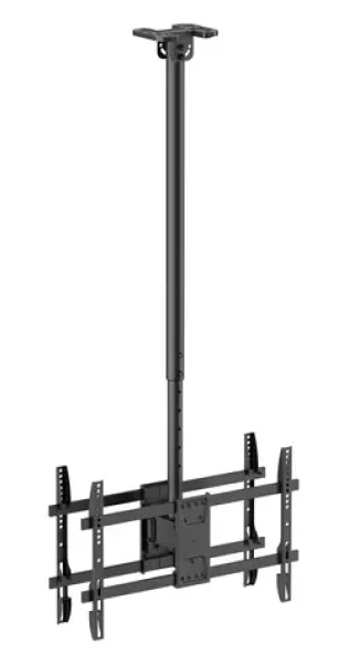Equip 43"-86" čierna / Stropný držiak TV / 2 obrazovky chrbtom k sebe / VESA 600×400 / nosnosť 2× 50 kg (650377)