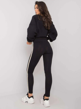 Dámske legíny RV LG 7324.63 Black with gold - Rue paris S černá se zlatou