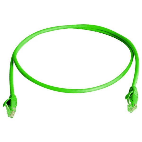 Telegärtner 100009091 RJ45 sieťové káble, prepojovacie káble CAT 5e 10.0 m zelená samozhášavý, s priechodkou chrániacou proti zlomeniu 1 ks; 100009091