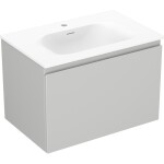 MEXEN/S - Orio kúpeľňová skrinka 70 cm s umývadlom Vela, 1 šuplík, šedá mat/biela mat 91A10-07047-1-BF62-W23M01