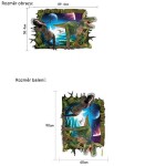 Veselá Stena Samolepka 3D Dinosaury útočia
