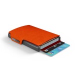 Kožená mini peňaženka Mondraghi Saffiano Orange