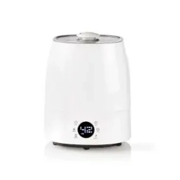 Nedis Zvlhčovač vzduchu bielo-šedá / 110 W / S chladnou a teplou hmlou / 5.5 l / Vlhkomer / Časovač (HUMI120CWT)