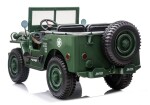 Mamido Detský elektrický vojenský Jeep Willys 4x4 trojmiestny zelený