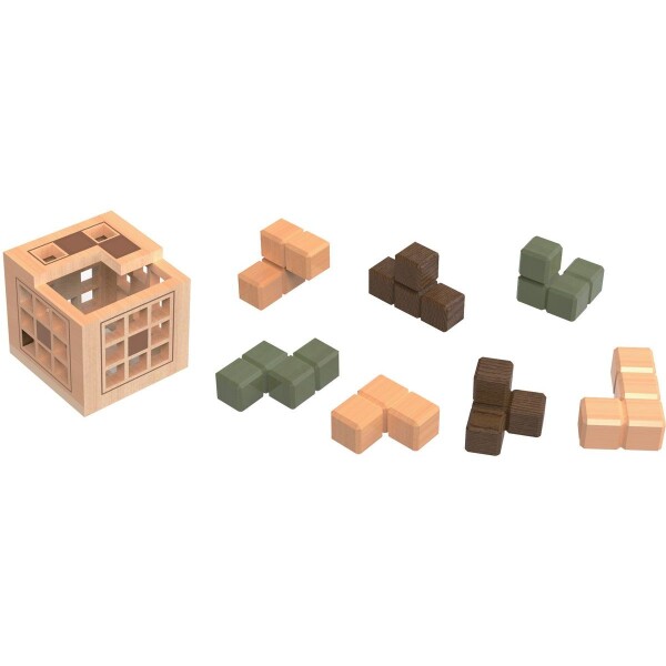 Sparkys Hlavolam - Kostka v kleci drevený hlavolam