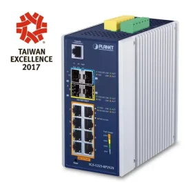 Planet IGS-5225-8P2S2X / Switch priemyselný / L2+ / 8x Gigabit PoE+ 802.3at / 2x SFP+ / DIN lišta / IP30 (IGS-5225-8P2S2X)