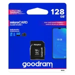 Goodram microSDXC 128GB + adaptér / Class 10 / UHS-I U1 / R: 100 MBs / W: 10 MBs (M1AA-1280R12)
