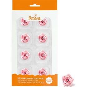 Cukrové ruže ružové 8ks malé - Decora - Decora