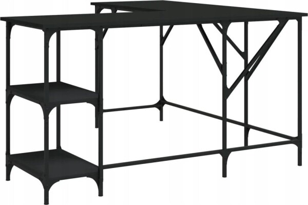 VidaXL Biurko, čierne, 139x139x75 cm, materiał drevopochodny