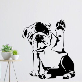 Veselá Stena Samolepka Buldog Farba: černá, Veľkosť: 100 x 88 cm