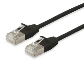 Equip Cat6A SlimFlex čierna / Patch kábel / F/FTP / 15 m / 2x RJ-45 / LSZH (606130)