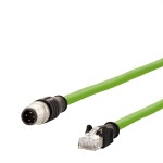 Metz Connect 142M1D15010 M12 sieťové káble, prepojovacie káble CAT 5e SF/FTP 1 m zelená možno použiť pre vlečenie, krytie PUR, odolný proti UV žiareniu 1 ks; 142M1D15010
