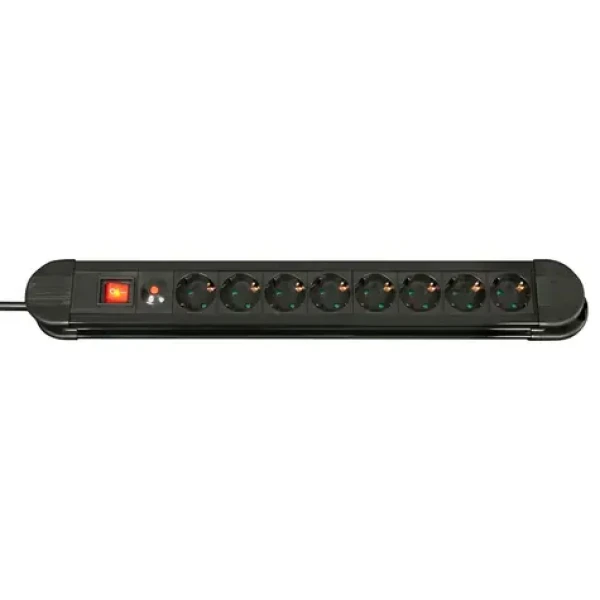 Lindy čierna / Predlžovací prívod / 8 zásuviek Schuko / vypínač / 3500 W (73104)