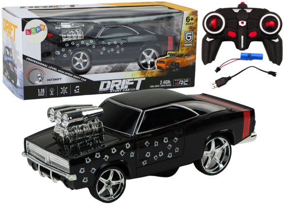 Mamido RC auto 1:18 Drift 360 svetla a zvuky čierne