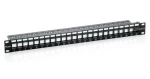 Equip 24x Keystone UTP čierna / Patch panel / 1U / Cat6 / LSA/110 (769224)