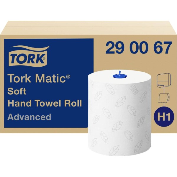 TORK 290067 Matic® papierové utierky, skladané (d x š) 150 m x 21 cm biela N/A 900 m; 290067 - TORK Matic H1, 2 vrstvy, biele, 6 x 150 m