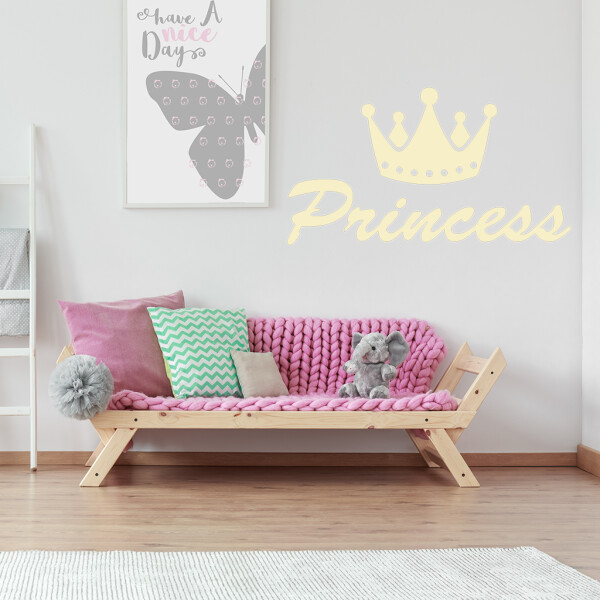 Veselá Stena Samolepka Princess Farba: béžová, Veľkosť: 80 x 45 cm