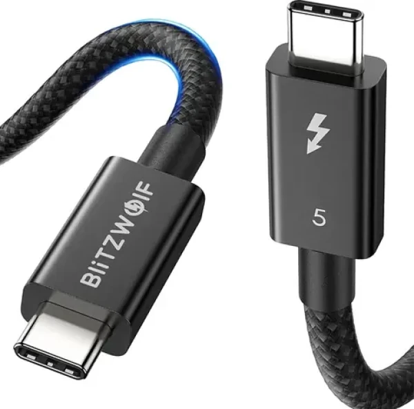 BlitzWolf BW-HDC8 240W kábel 0.5m čierna / USB-C (M) - USB-C (M) (BW-HDC8 0.5m)